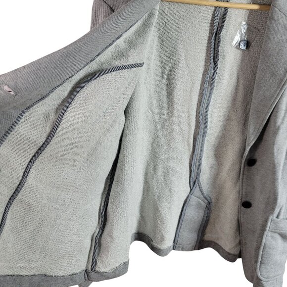 Isaac Mizrahi Live! French Terry Knit Blazer Gray 2X Jacket Pockets 2-Buttons - Picture 4 of 8